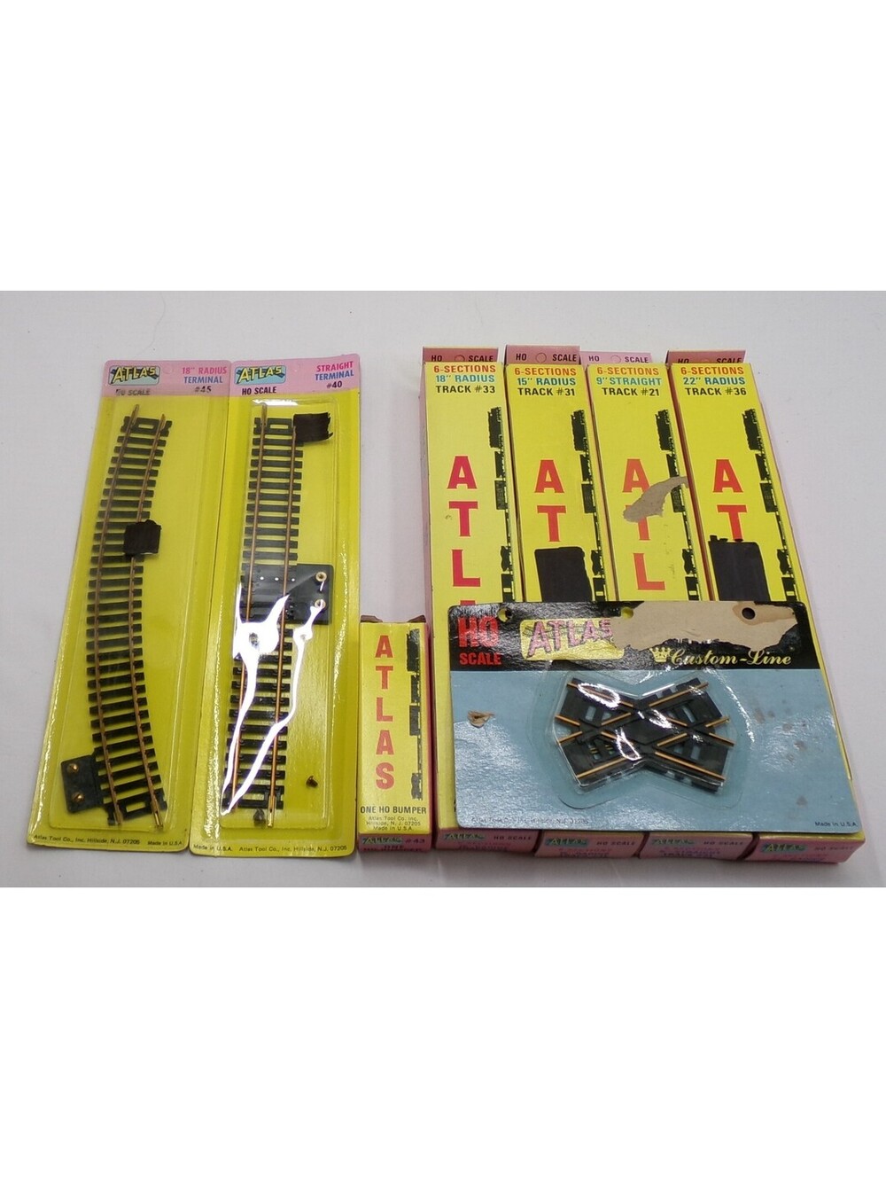 Atlas HO Scale Tracks Lot Straight #21 and #40 Radius #36 #31 #33 #45 Bumper